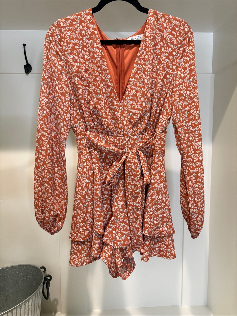 She + Sky Floral Long Sleeve Romper